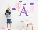 Hot Air Ballon Wall Decal with Personalized Name